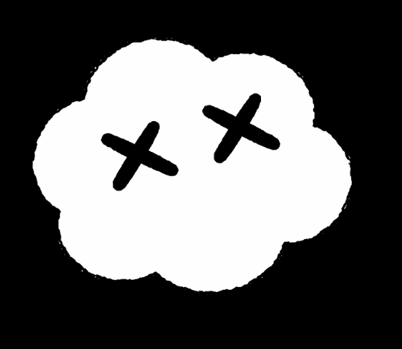 White cloud with X eyes